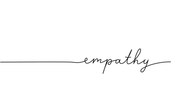 Сочувствие слово - непрерывная одна строка со словом. Минималистический рисунок фразы иллюстрация. Изолированный на белом фоне.