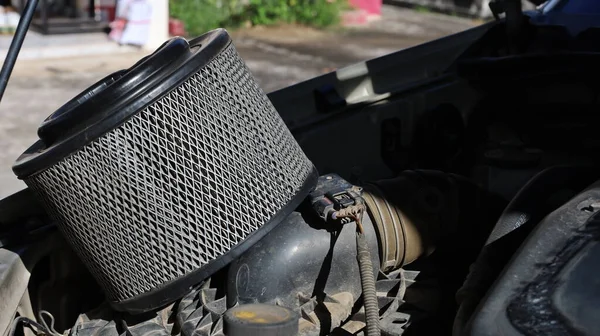 Old Car Air Filter Close Dirty Air Filters Reduce Air — Stock Photo, Image