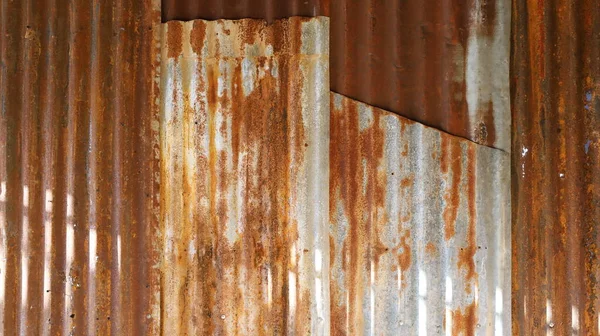 Rusted Zinc Wall Background Abstract Texture Vintage Rustic Style Galvanized — Zdjęcie stockowe