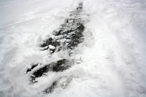 Isrutschbana Täckt Med Snö Helgdagar Helg Vinter — Stockfoto