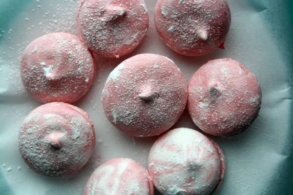 Luftige Apfel Marshmallows Nach Dem Rezept Kulinarischer Hintergrund — Stockfoto