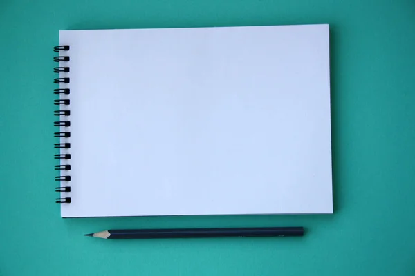 Diseño Del Planificador Cuaderno Espiral Blanco Abierto Para Diseño Letras — Foto de Stock