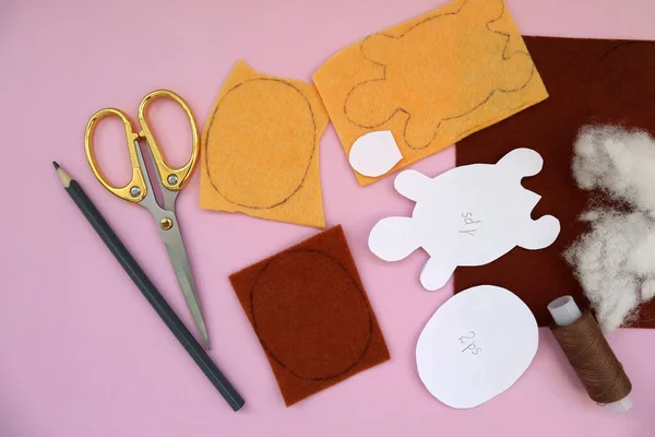 Odříznout Detaily Želvy Textilní Řemesla Pro Děti Jak Udělat Roztomilou — Stock fotografie