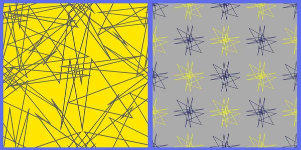 Ensemble Motifs Vectoriels Abstraits Lignes Abstraites Fond Est Jaune Gris — Image vectorielle