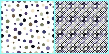 Pastel renklerde vektör desenleri. Geometrik soyut şekiller daire, eşkenar dörtgen, kare, beyaz izole arkaplan. Eşsiz arkaplan. 