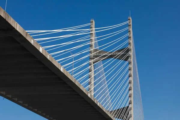 Dames Point Bridge against the clear blue skies in Jacksonville Florida