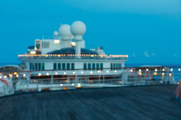 Blur Open Deck Cruise Ship Calm Day Coast Distance — Foto Stock