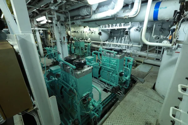 Pipework Ship Engine Room — 图库照片