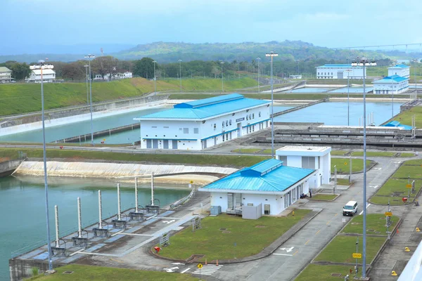 First Lock Panama Canal Pacific Ocean Gateway Located Modern State — Stock Photo, Image