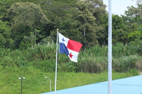 Bandera Panamá Canal Panamá — Foto de Stock