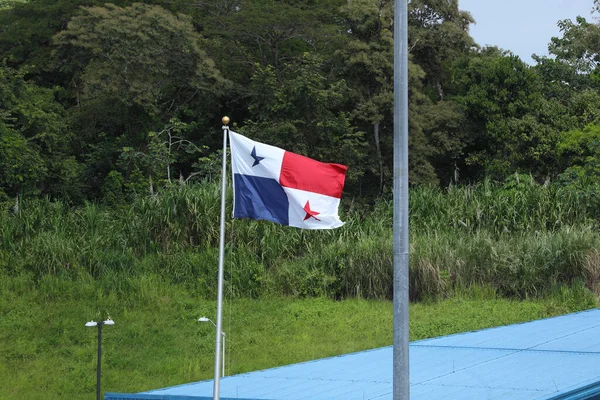 Bandera Panamá Canal Panamá — Foto de Stock