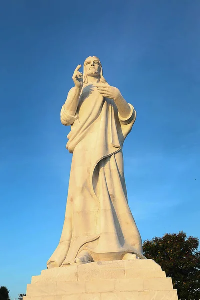 Christ Havana Large Sculpture Representing Jesus Nazareth Hilltop Overlooking Bay — Stock Photo, Image