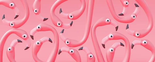 Flamingos Pink Background Abstract Decorative Concept Render Illustration — 스톡 사진