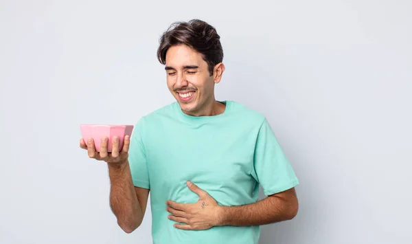 Young Hispanic Man Laughing Out Loud Some Hilarious Joke Empty — Stock Photo, Image