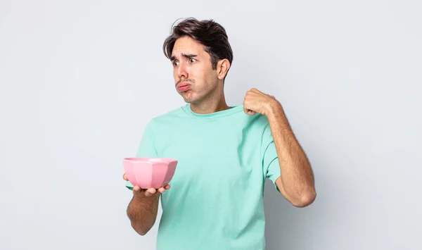 Jeune Homme Hispanique Sentant Stressé Anxieux Fatigué Frustré Concept Bol — Photo