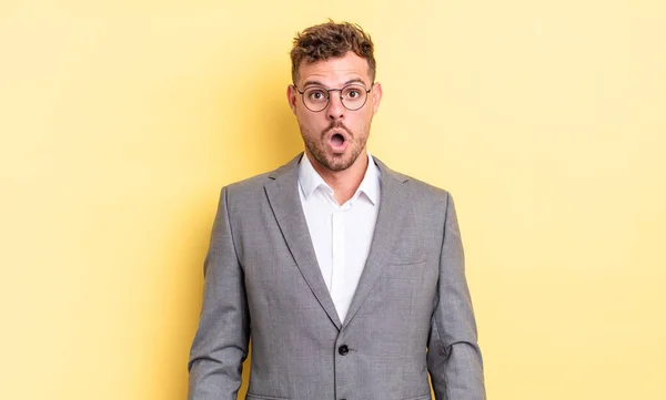 Young Handsome Man Looking Very Shocked Surprised Business Concept — Stockfoto