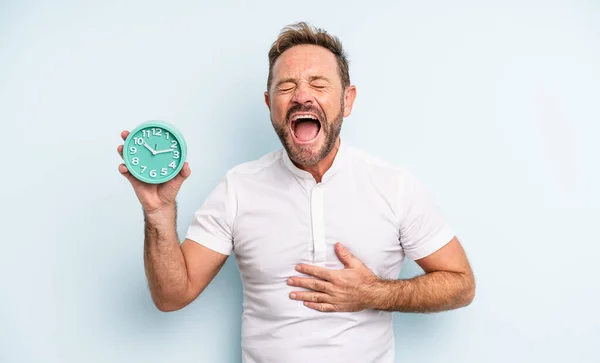 Middle Age Handsome Man Laughing Out Loud Some Hilarious Joke — Stock Photo, Image