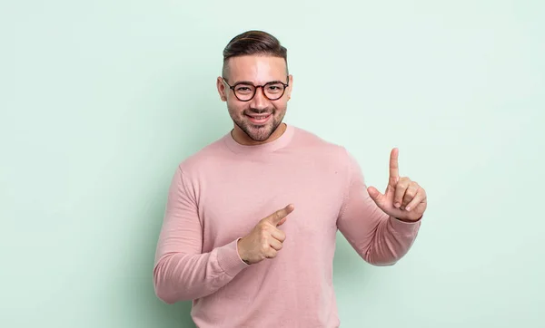 Young Man Pointing Side — Stock Photo, Image