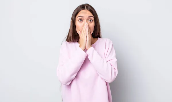 Giovane Bella Donna Sorpreso Espressione — Foto Stock