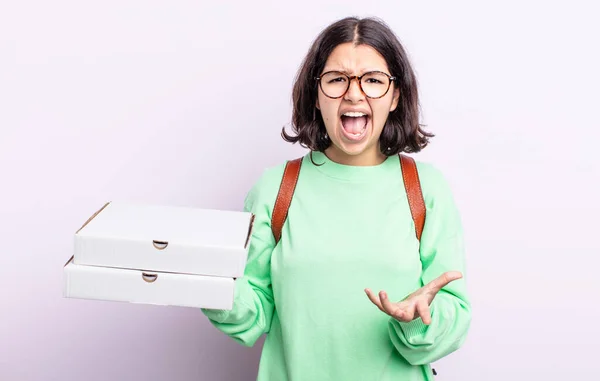 Pretty Young Woman Looking Angry Annoyed Frustrated Take Away Concept — Stock Photo, Image