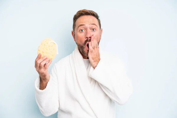 Middle Age Man Feeling Shocked Scared Shower Concept — ストック写真