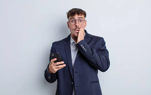Young Handsome Man Feeling Shocked Scared Business Concept — Stock Photo, Image