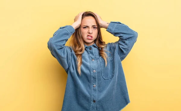 Pretty Caucasian Woman Feeling Frustrated Annoyed Sick Tired Failure Fed — Stock fotografie