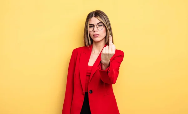 Businesswoman Feeling Angry Annoyed Rebellious Aggressive — Φωτογραφία Αρχείου