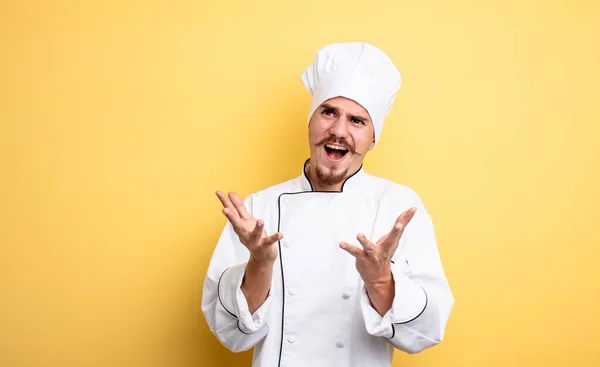 Šéfkuchař Vypadá Zoufale Frustrovaný Stresu — Stock fotografie