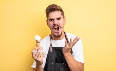 Hipster berber umutsuz, sinirli ve stresli görünüyor.