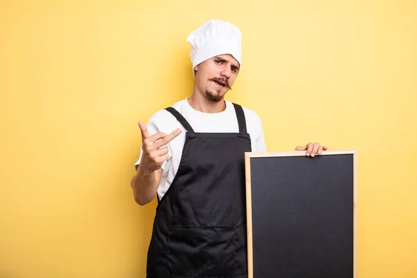 Šéfkuchař Cítí Naštvaný Otrávený Vzpurný Agresivní — Stock fotografie