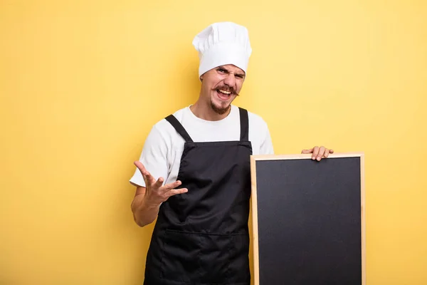 Šéfkuchař Vypadá Naštvaně Otráveně Frustrovaně — Stock fotografie