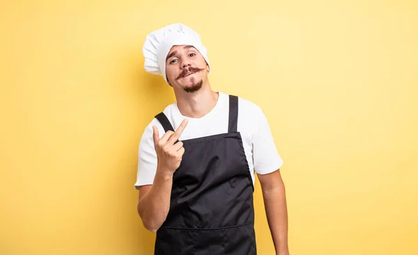 Chef Kok Boos Geïrriteerd Opstandig Agressief — Stockfoto