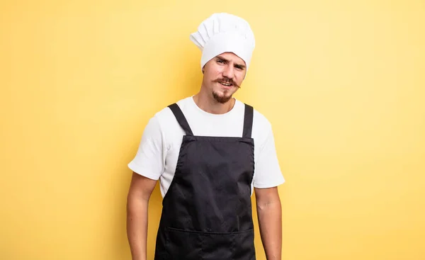 Chef Kok Voelt Zich Verward Verward — Stockfoto