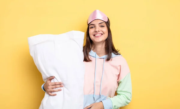 Young Woman Pajamas Pillow — Stock Photo, Image