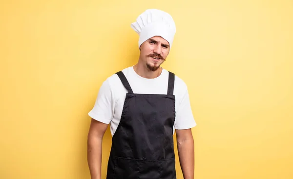 Chef Man Feeling Puzzled Confused — Stock Photo, Image