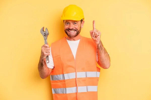 Middle Age Man Feeling Happy Excited Genius Realizing Idea Breakdown — Stock Photo, Image