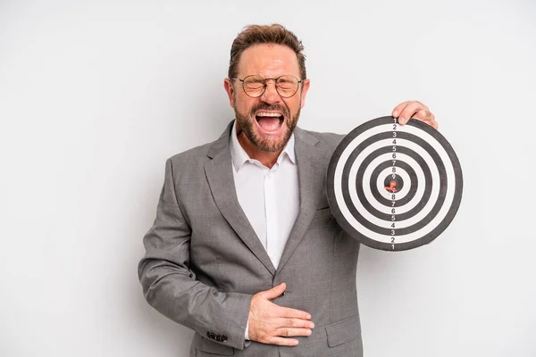 Middle Age Man Laughing Out Loud Some Hilarious Joke Target — Stockfoto