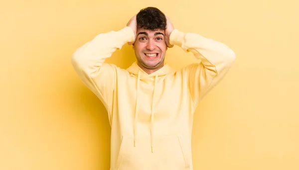 Jovem Homem Bonito Sentindo Frustrado Irritado Doente Cansado Fracasso Farto — Fotografia de Stock