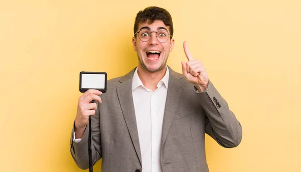 Young Handsome Man Feeling Happy Excited Genius Realizing Idea Vip — Stock Photo, Image