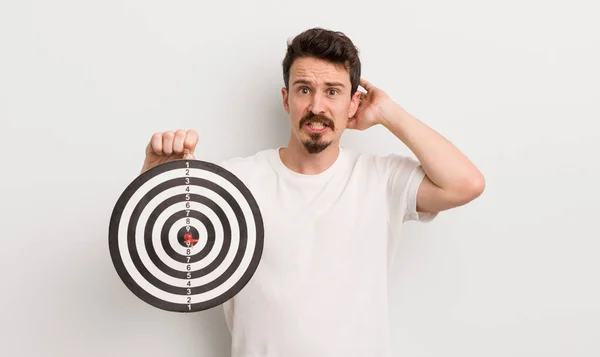 Ung Stilig Man Känner Sig Stressad Orolig Eller Rädd Med — Stockfoto