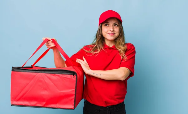 Mooie Vrouw Shrugging Gevoel Van Verwarring Onzeker — Stockfoto