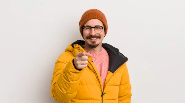Young Handsome Man Coat White Wall — Stock Photo, Image