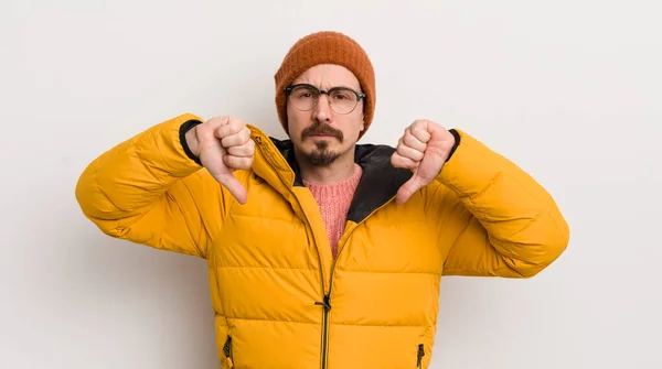 Young Handsome Man Coat White Wall — Stock Photo, Image