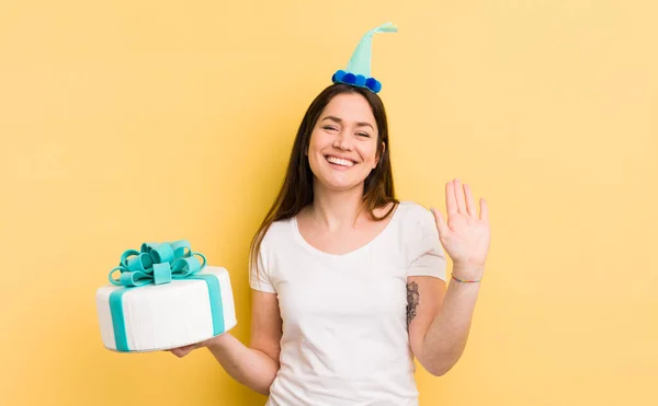 Young Woman Birthday Cake — Fotografia de Stock