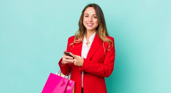 Jovem Bonito Mulher Compras Conceito — Fotografia de Stock