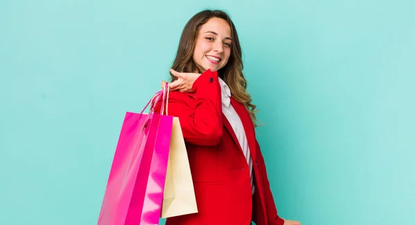 Junge Hübsche Frau Shopping Konzept — Stockfoto