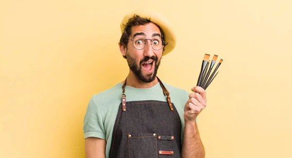 Young Crazy Man Artist — Stock Photo, Image