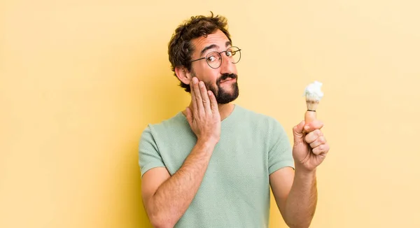 Crazy Man Shaving Beard Concept — Stock Photo, Image