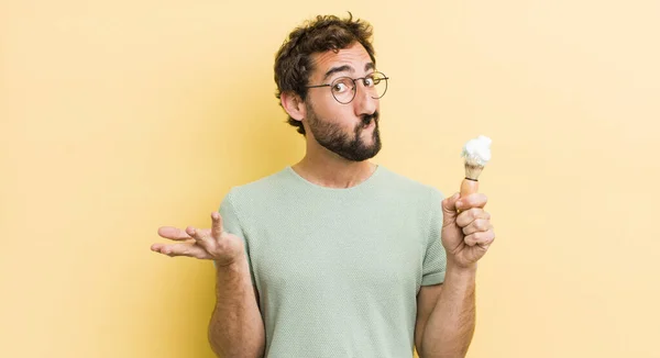 Crazy Man Shaving Beard Concept — Stock Photo, Image